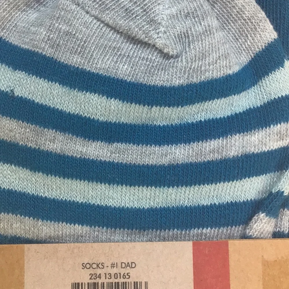 Grey‎ & Blue Stripe #1 Dad Socks NWT
